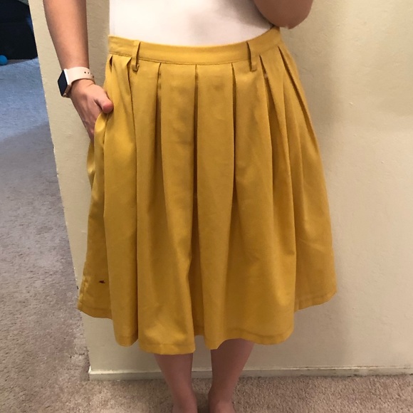 Mustard Yellow Circle Skirt - Picture 3 of 5